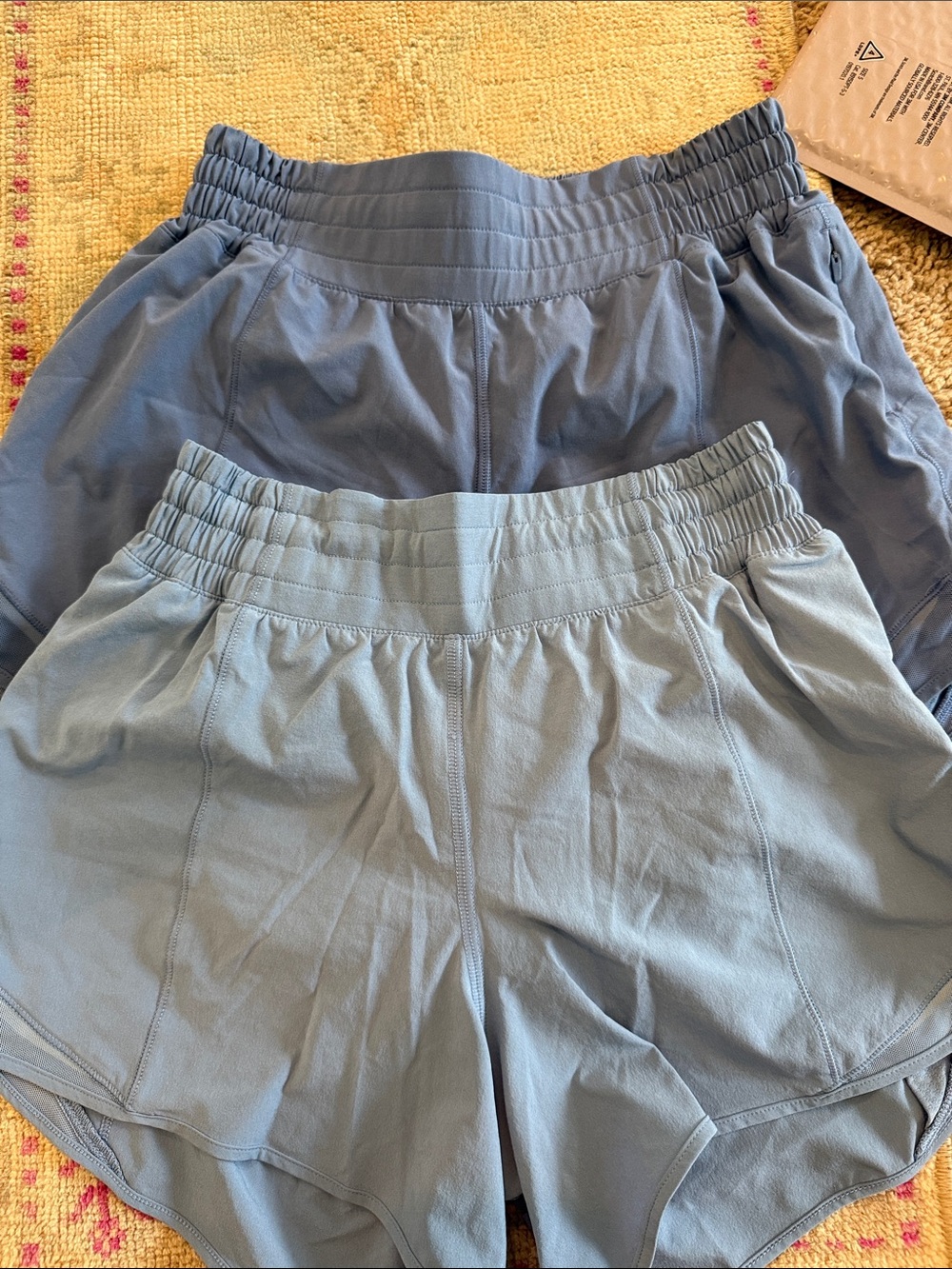Light Blue Lululemon hotty hot shorts high rise 4”